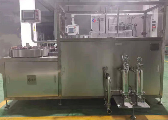 Ein guter Preis. Pharmazeutische Flüssigkeitsfüllmaschine für orale Flüssigkeitssirup, hohe Füllgeschwindigkeit mit 16 Fülldüsen und 26 Kappenköpfen, GMP-Standard Online