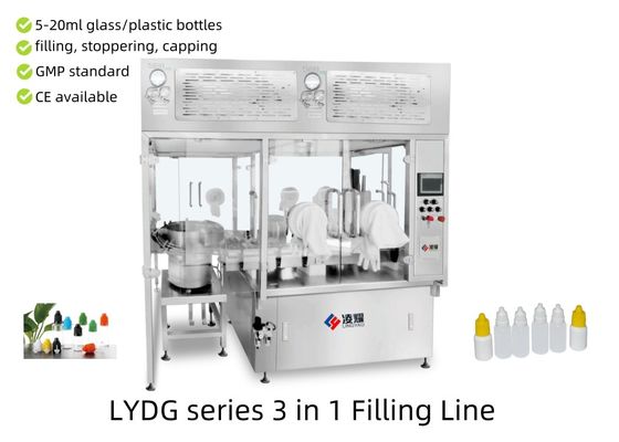 Automatische Augentropfen-Füllmaschine mit ISO-Klasse 5-Laminarfluss, steril und GMP-konform 5 ml bis 20 ml Lösung